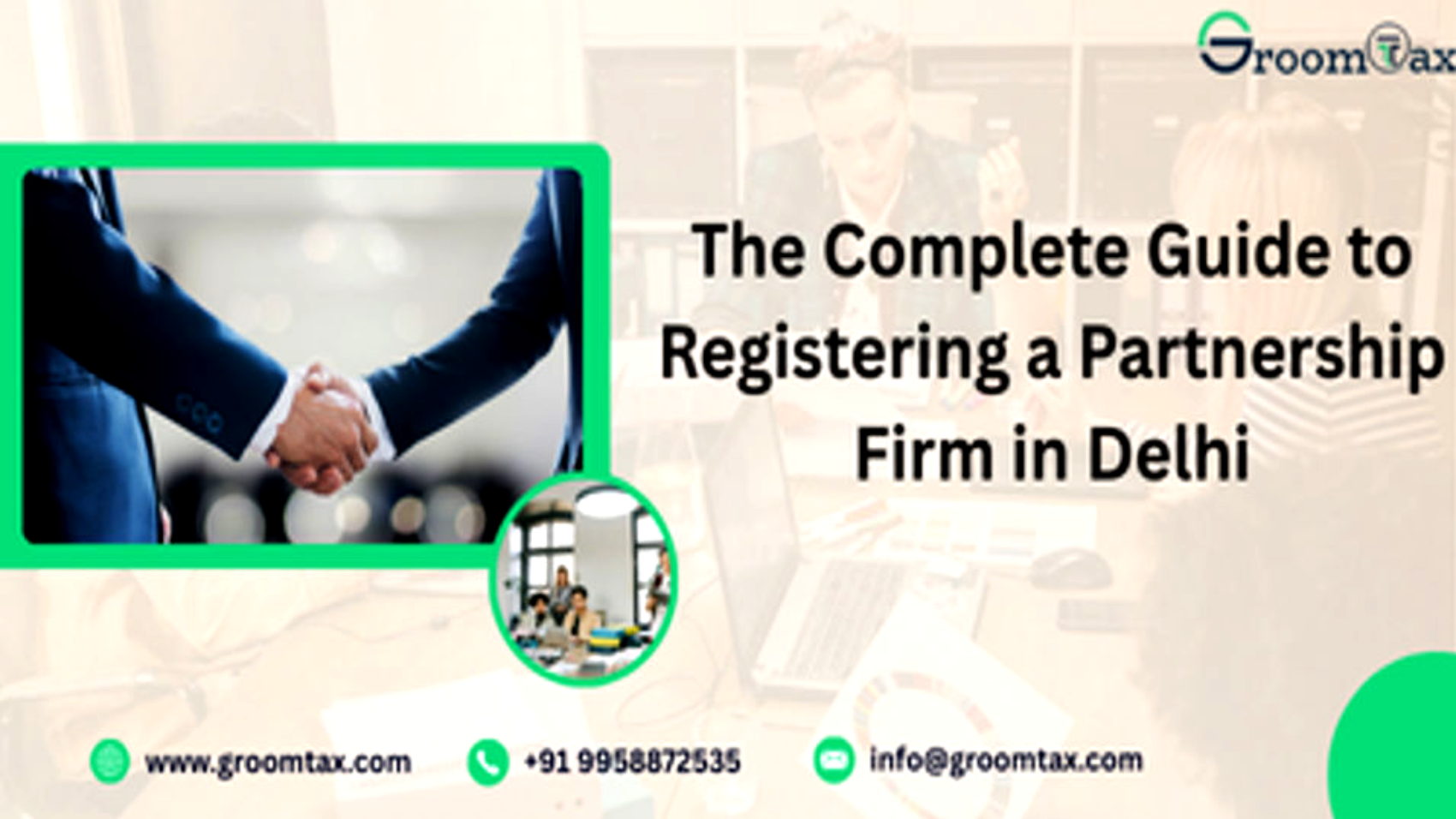 Two business partners shaking hands in front of iconic Delhi landmark India Gate, signing partnership documents together