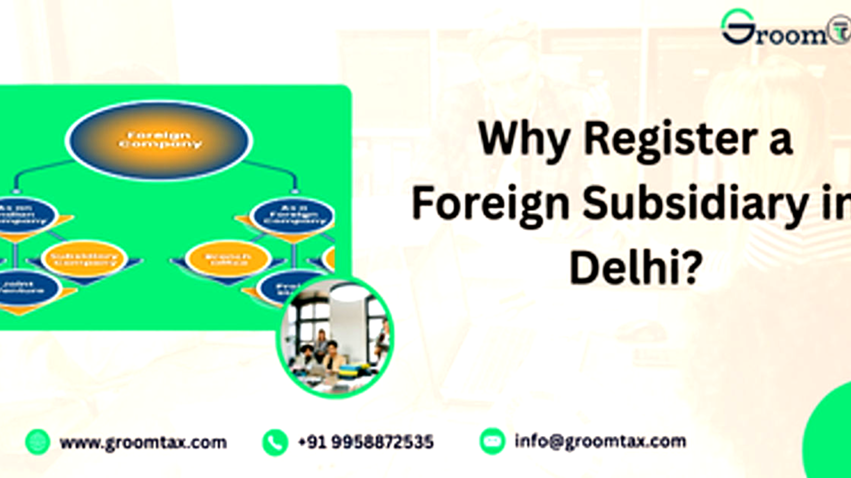 Flat lay of legal documents, passport, digital signature token, and laptop for foreign subsidiary company registration in Delhi